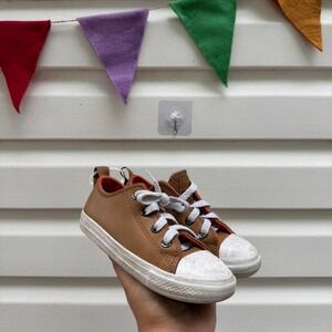 Converse one star brown leather shoes